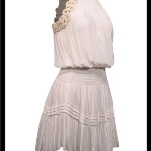Ramy Brook Ivory Smocked Waist Dress